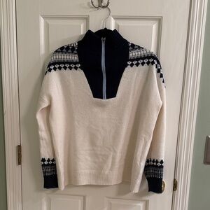 Vineyard Vines Blue and Cream Turtleneck Sweater